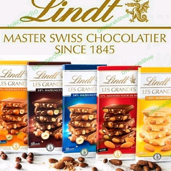 

Coklat Lindt Les Grandes Chocolate Lk Dark Cokelat Almond Hazelnut