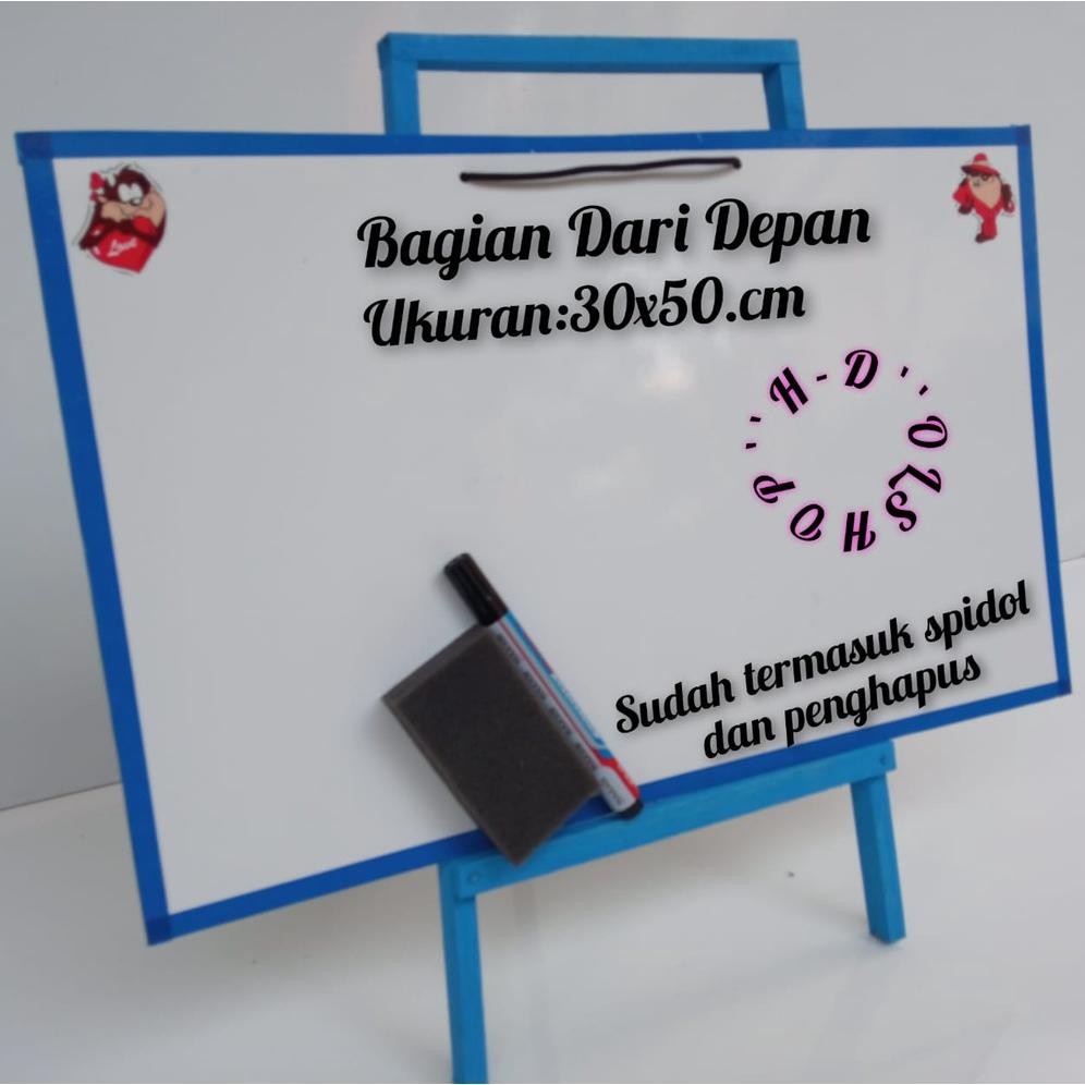 

At43 papan tulis anak white board dengan penyangga karakter ukuran 30x50 Berkualitas