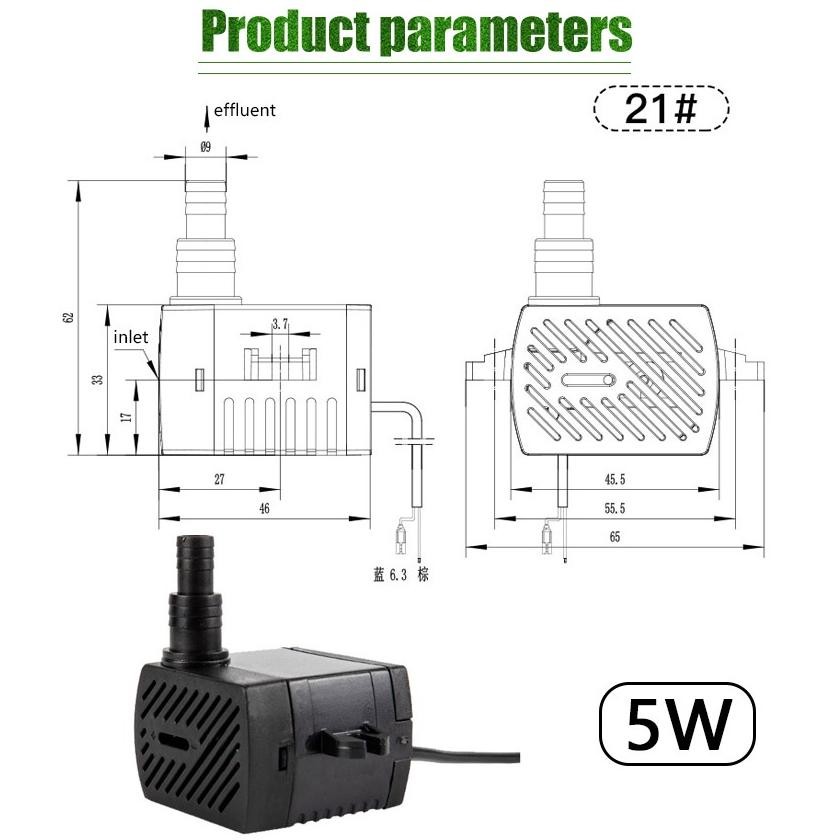Kebutuhan Akuarium 5W DYH-5 Pompa Celup Aquarium / Kolam Submersible Water Pump / Mini Submersible W