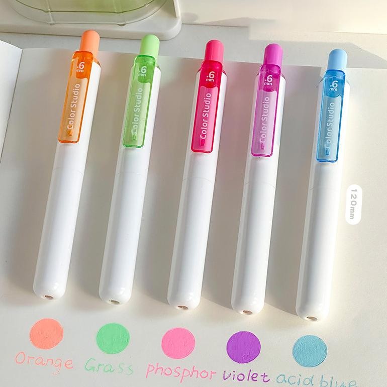

re-65 Winzige 16 Colors Pulpen gel 0.5mm pena mekanik lucu warna warni aesthetic gel pens hitam morandi cream dopamine color Journal Marker Pen Alat Tulis Termurah