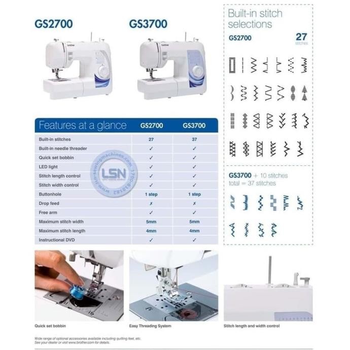 New Mesin Jahit Portable Brother Gs 2700 - Brother Gs 2700 Sewing Machine