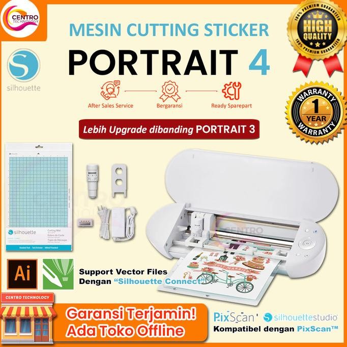 Mesin Cutting Sticker Mini Silhouette Portrait 3 (Bisa Contour Cut) Kualitas Premium