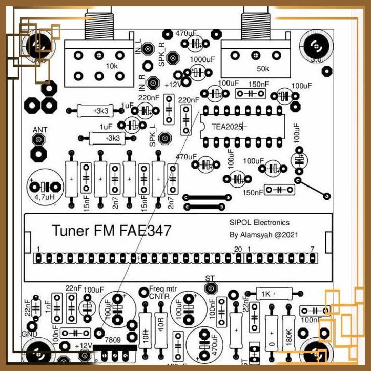 [SPL] PCB TUNER BLOCK FM MITSUMI FAE347 FAE 347 & AMPLIFIER STEREO TEA2025