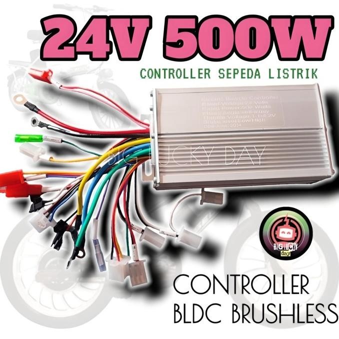 Controller 24V 500W Bldc Brushless Sepeda Listrik Universal 24Volt Original
