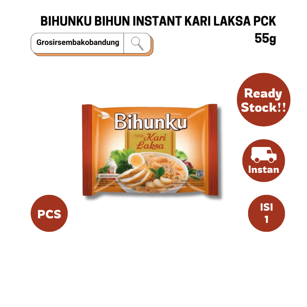 

BIHUNKU BIHUN INSTANT KARI LAKSA PCK 55g - 1 Pcs - Kota Bandung