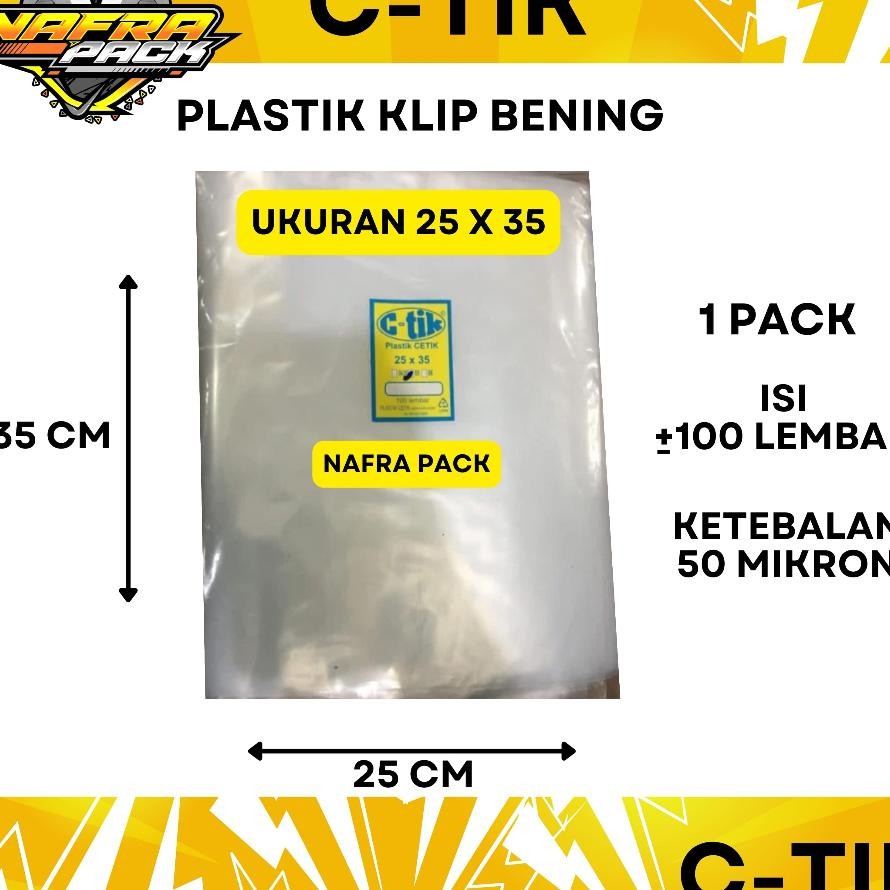 Plastik Klip Bening C-Tik Ukuran 25X35 Plastik Klip Bening Cetik 25X35