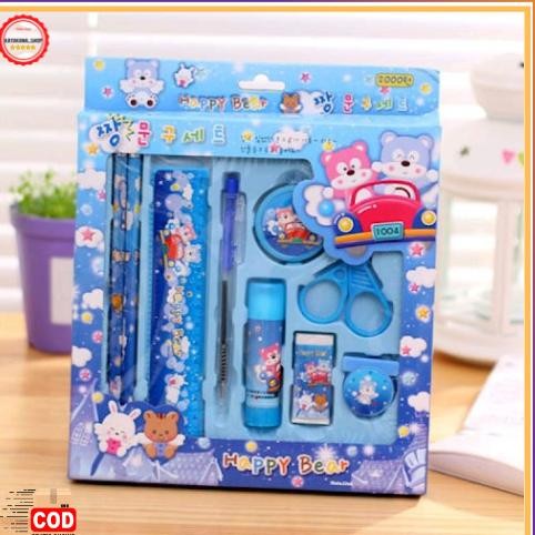 

gh-67 Pencil Full Set Lengkap Alat Tulis Anak Sekolah 9 in1 Set Motif Kartun Original