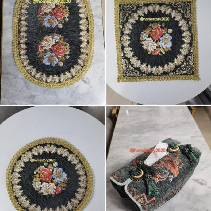 taplak meja belgi kecil bulat kotak mewah premium ukuran 30x30