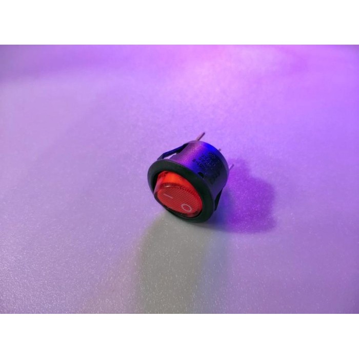 Ready oke] Saklar Bulat 3 Pin Lampu Merah / Rocker Switch Bulat Merah 3 pin lampu