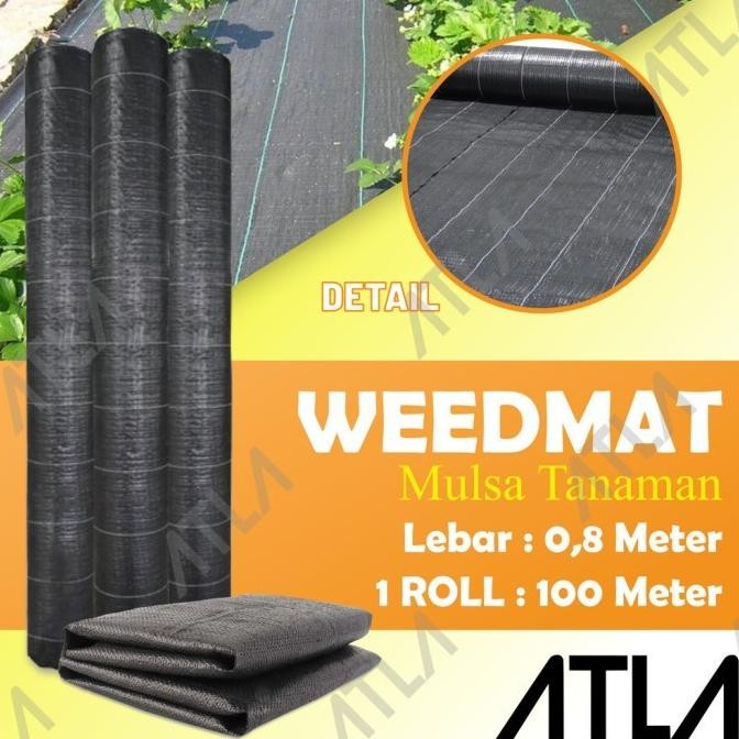 TERMURAH - Mulsa Weedmat Hitam 0.8 Meter 1 Roll Cover Ground Plastik Terpal Penutup Tanaman Rumput W