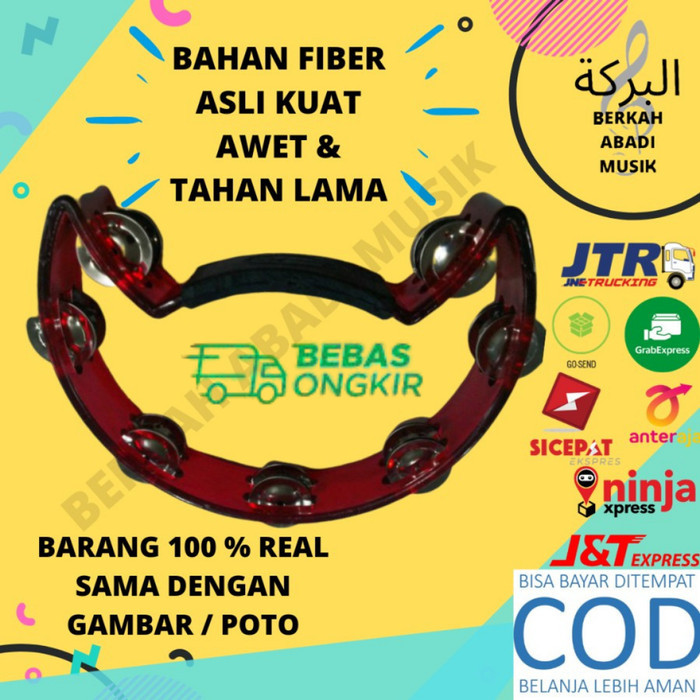 TERMURAH alat musik tamborin sabit tambourine fiber kecrekan kicrikan icik icik