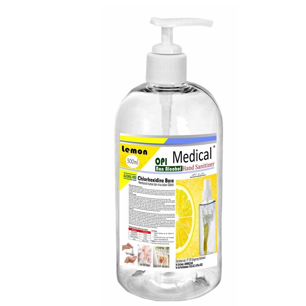 Hand sanitizer 500ml tanpa alkohol bahan aktif Chlorhexidine R238