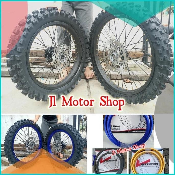 Sepaket Velg Klx 18 21 - 16 19 Ban Primax Godzilla Atau Swallow Bonus