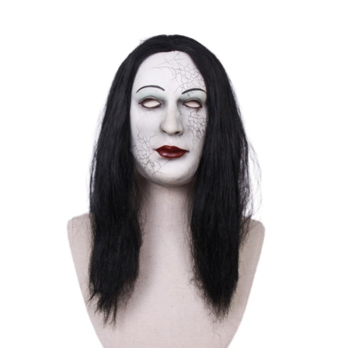 &<&<&<&] Topeng Hantu Wanita Rambut Panjang halloween
