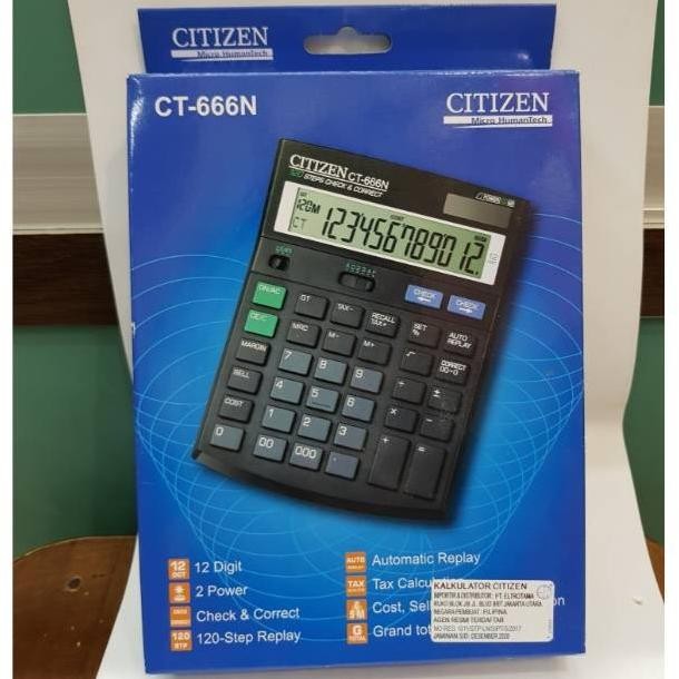 

vb-8 Kalkulator Citizen CT-666N 12 Digit / Calculator Citizen CT 666 N Premium