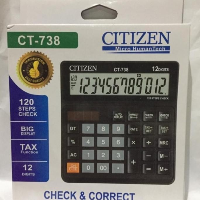 

GB29 CITIZEN CT738 CHECK & CORRECT CALCULATOR - Kalkulator Meja CT 738 Viral