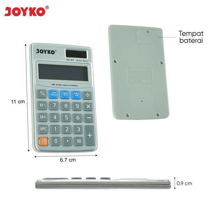 

fx-2 Calculator / Kalkulator Joyko CC-37 / 12 Digits / Check Correct Hemat