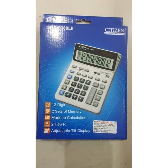 

rt-4 ORIGINAL CITIZEN CALCULATOR SDC-8780LII - KALKULATOR SDC 8780 LII MEJA Murah