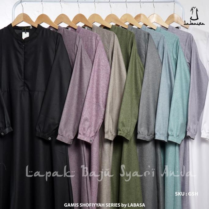 Gamis Katun Madina Polos Basic Shofiyyah Series - LABASA ORI |