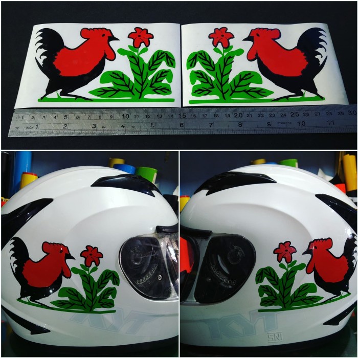 

Cutting Sticker Ayam Jago Mangkok Ukuran 14X8Cm Sepasang