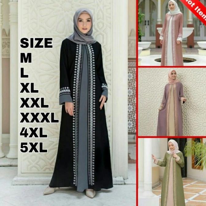 GAMIS HITAM JUMBO LD 140CM MODEL ABAYA / GAMIS SUPER JUMBO LD 130CM