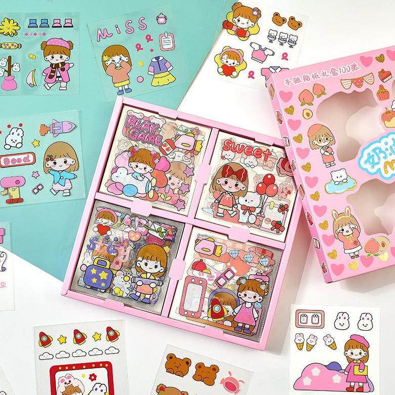 

Korea Lucu Kartun Pola Stiker Tahan Air/Diy Scrapbook Buku Dekorasi/Kartun Tahan Air Hewan Peliharaan Stiker (1 Kotak 100 Lembar) Nkr