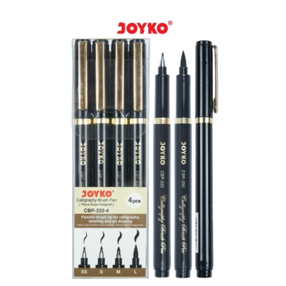 

Harga Murah.. Calligraphy Brush Pen Pena Kuas Kaligrafi Joyko CBP-332-4 1 Set 4 Pcs 89