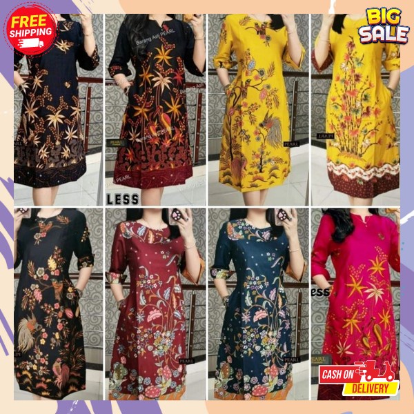 Bsju Seragaman Limang Trek Deres Batik Kualitas Terbaik Dress Bstik M,L,Xl,Xxl Dreas Btik Bahan Teba