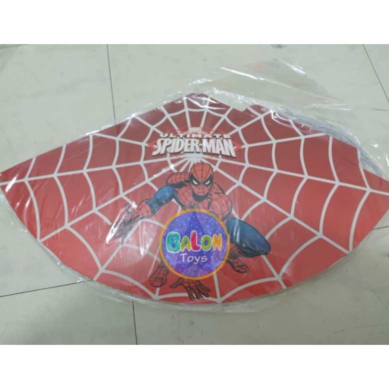 Baru?? { 1 pack } Topi Kerucut Karakter SPIDERMAN Merah / Topi Pesta Ulang Tahun Spiderman ➪Kirim Se