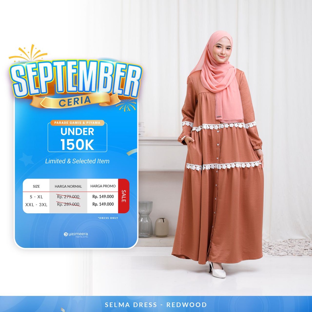 Baju Gamis Selma by Yasmeera / Baju Gmis Dress Selma by Yasmeera / Promo September Yasmeera