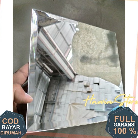FreshSs9S3 NEW PRODUCT - Kaca cermin Bevel 20 x 20 cm Tebal 3mm - Cermin hiasan dinding - Cermin kac