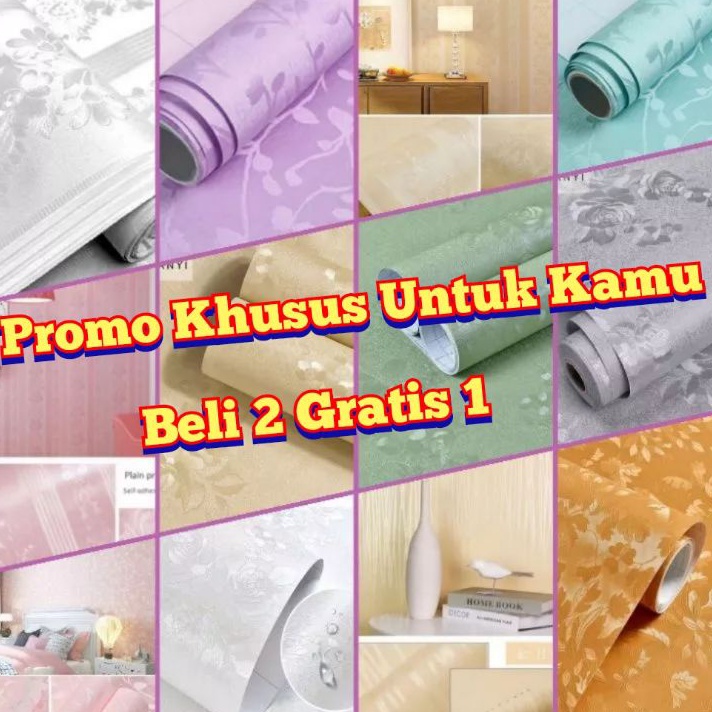 DND113 BELI 2 GRATIS 1 ( Bayar Di Tempat ) Terlaris Wallpaper Sticker Wallpaper Dinding Ruang Tamu P