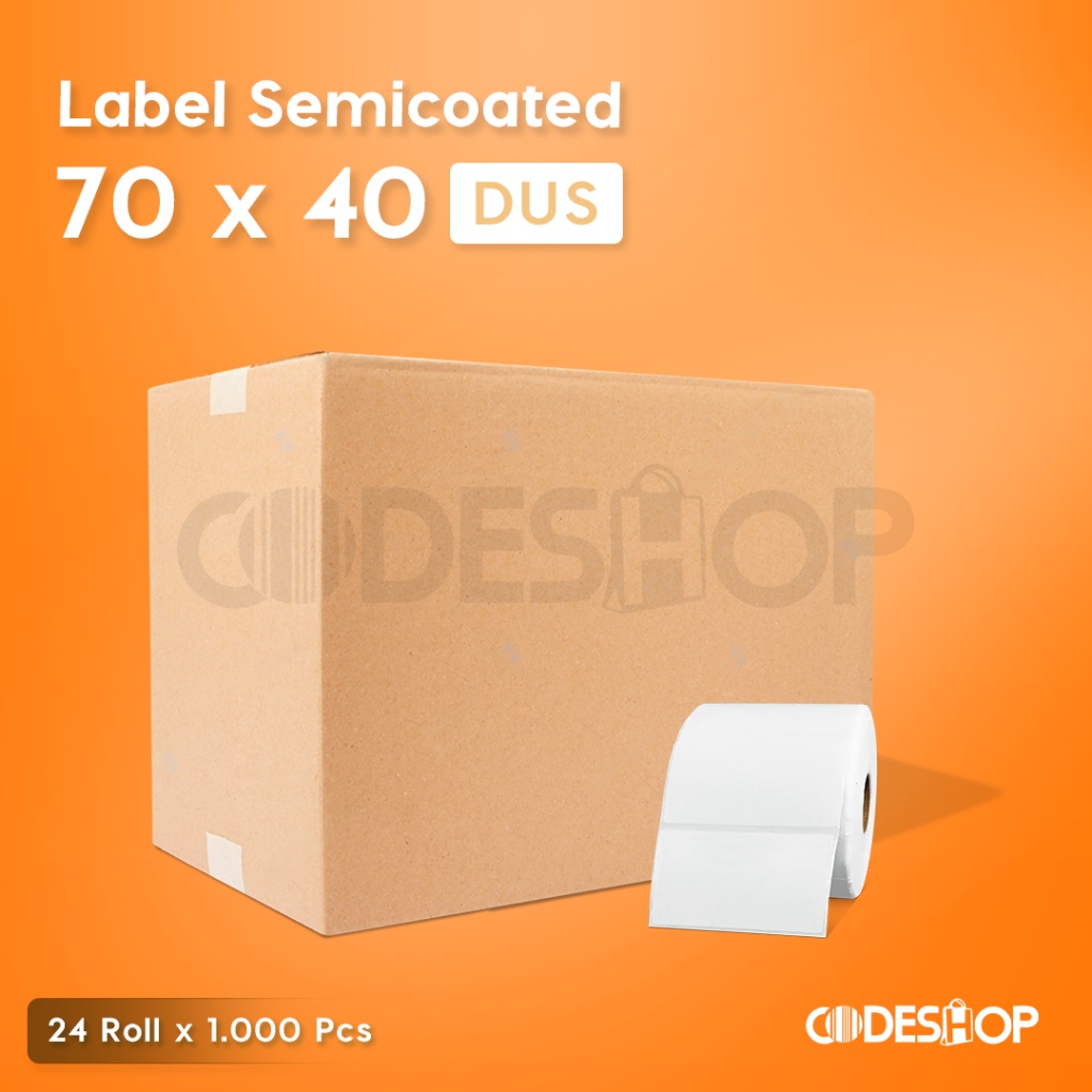 

1 Dus 24 Roll Label Barcode 70 x 40 Semicoated 70x40mm 1000 Pcs