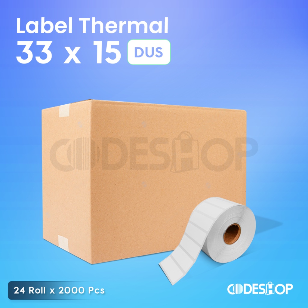 

1 Dus 24 Roll Label Barcode 33 x 15 Direct Thermal 33x15mm 2000 Pcs