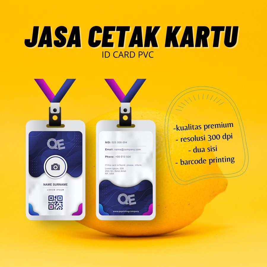 JASA CETAK ID CARD KARTU MEMBER PVC NAME TAG KARTU MAHASISWA 100 PCS