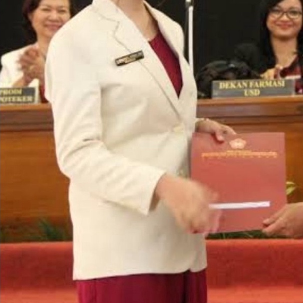 Star Seller. Jas Apoteker Wanita Kuning Gading Lengan Panjang dan Lengan Pendek.