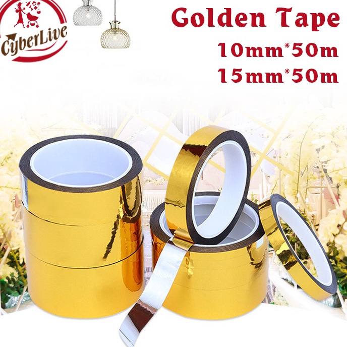 

(3A✓.B✔] 50m Gold Washi Tape Untuk DIY Scrapbooking Sekolah Dan Kantor Dekorasikekiniian!