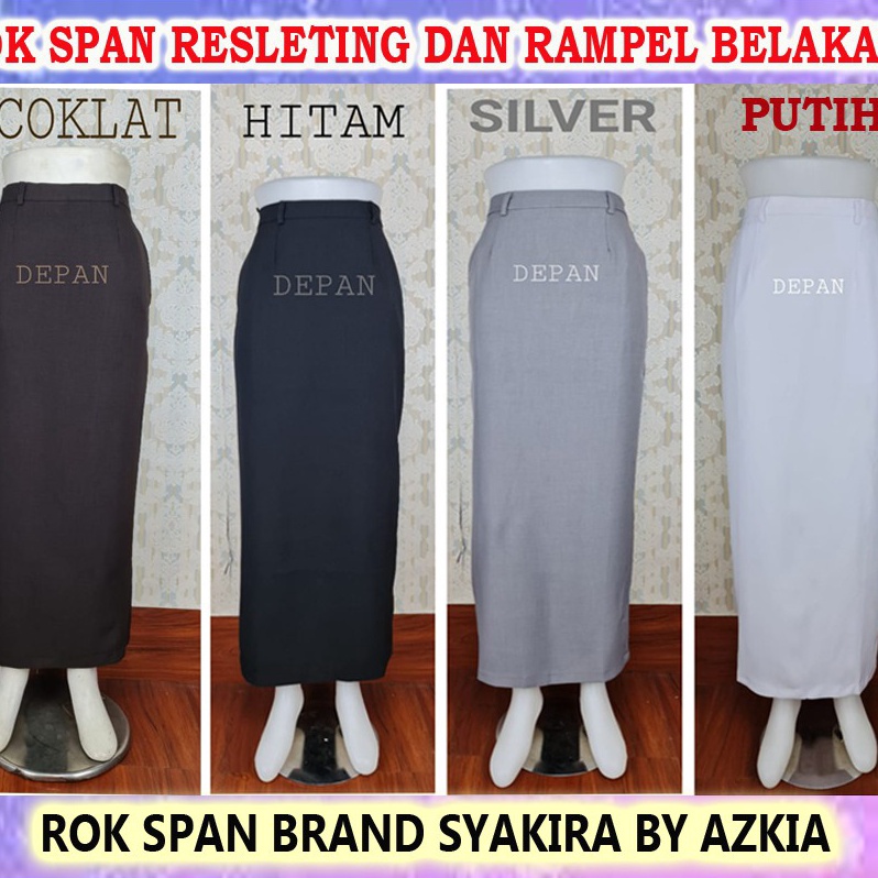 [H-Y☼㊚0] Rok Span Syakira warna Cokelat tua, Hitam, Putih, Dongker, Maroon-Rok Kerja-Rok Kantor-Rok 