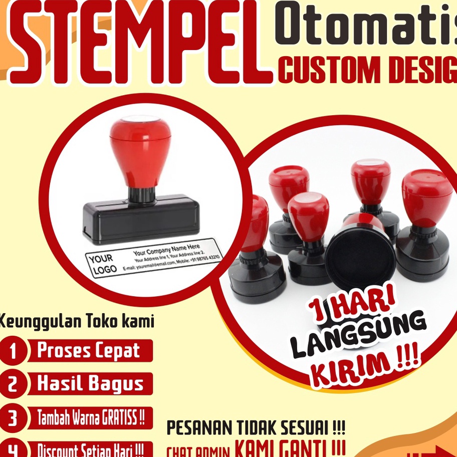 

[UB❣/A»> Stempel, stempel otomatis desain custom, free tambah warna/ super.kerren!