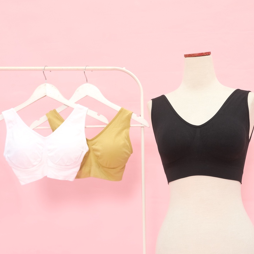 TERLARIS Genie Bra Wanita Tanpa Kawat (isi 3 Pcs) | BH Sport, Push up, Busa, Tanpa tali, Jumbo, Sexy