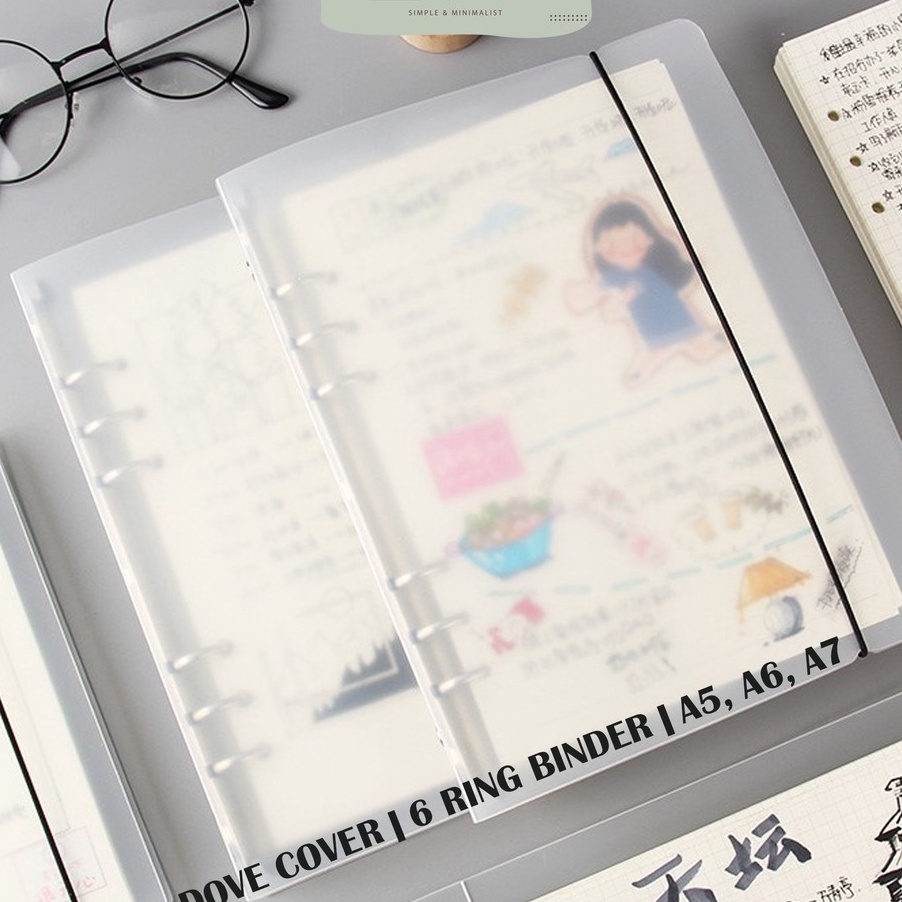 

[IN❣/O☼) [MILOLI] Buku Binder A5 A6 A7 Dove Cover Binder Notebook - E0014/ super.keren..!