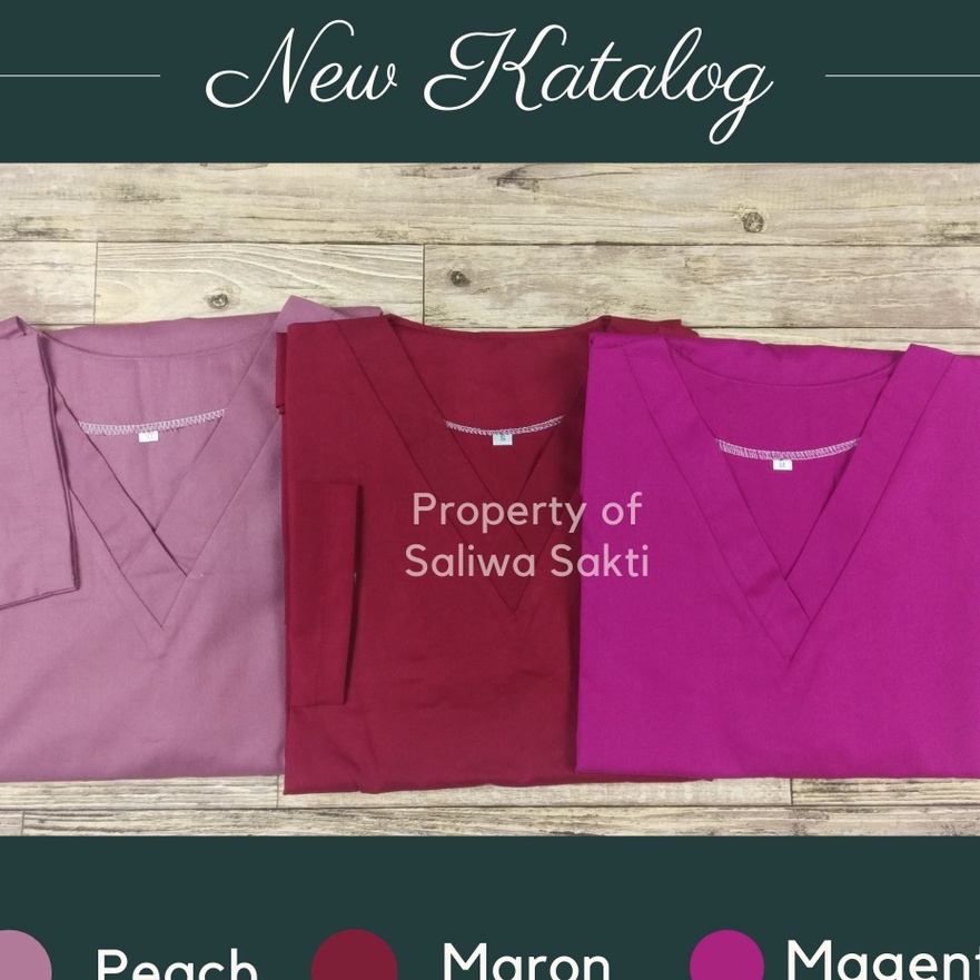 Star Baju Ok Medis | Warna Peach | Warna Merah Maroon | Warna Pink Magenta Baju OKA Medis Lengan Pan