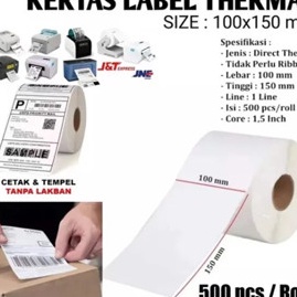 

[L➛Iご H] Kertas Thermal ROLL 100x150 mm isi 500 Pcs/ Label thermal barcodemurah.!!