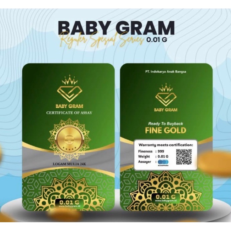 TerjangkauZ5l5K Baby Gold 0,01 Gram Emas Mini Logam Mulia 24 Karat Jaminan Asli Original