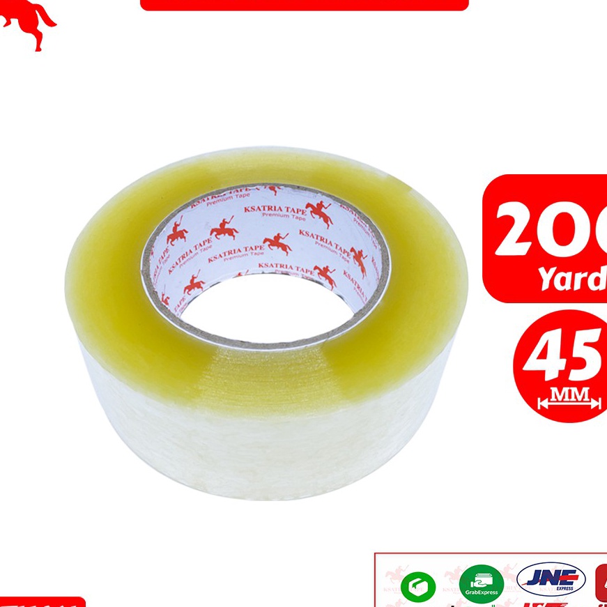 

(✓ O❤QA) Lakban OPP Tape / Lakban Bening KSATRIA Tape 200 Yard- kekiniian.!!