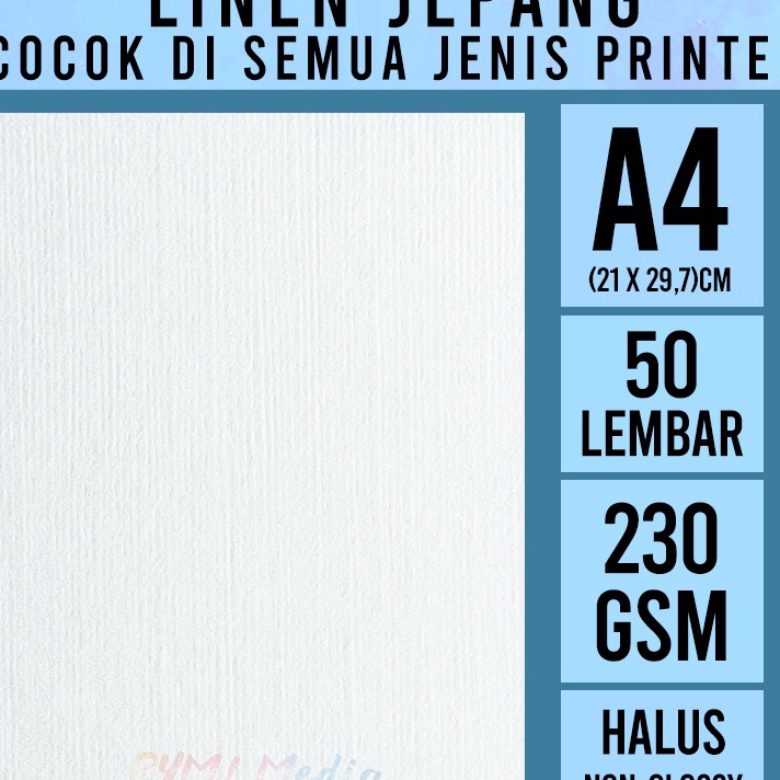 

(☼ I◆14P) LINEN Jepang 230 gsm A4 isi 50 lembar / Kertas HVS Linen Tebal 230 gram Undangan Sertifikat/ viiral.!!