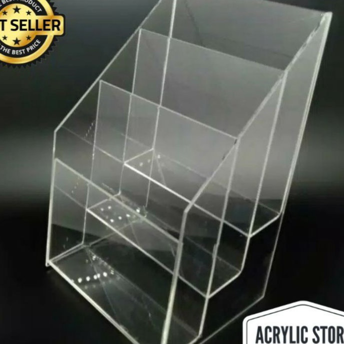 

[☑ B➸7V) tempat brosur a5 3 susun/Akrilik Tempat Brosur A5- amanaah.!