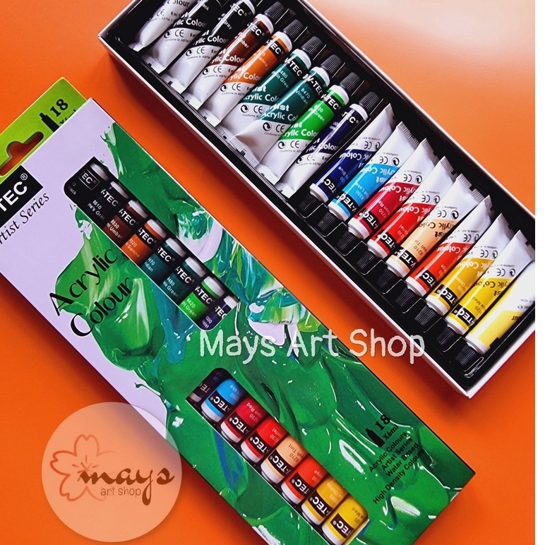 

(N-I❤✯6] Cat Akrilik Set 18 Warna V-Tec / Cat Lukis Kanvas - Acrylic Paint Color V Tec 6ml / Acrilic Colour 18x6 ml - 12 x 6 ml Vtec- paasti.dikirim.!!