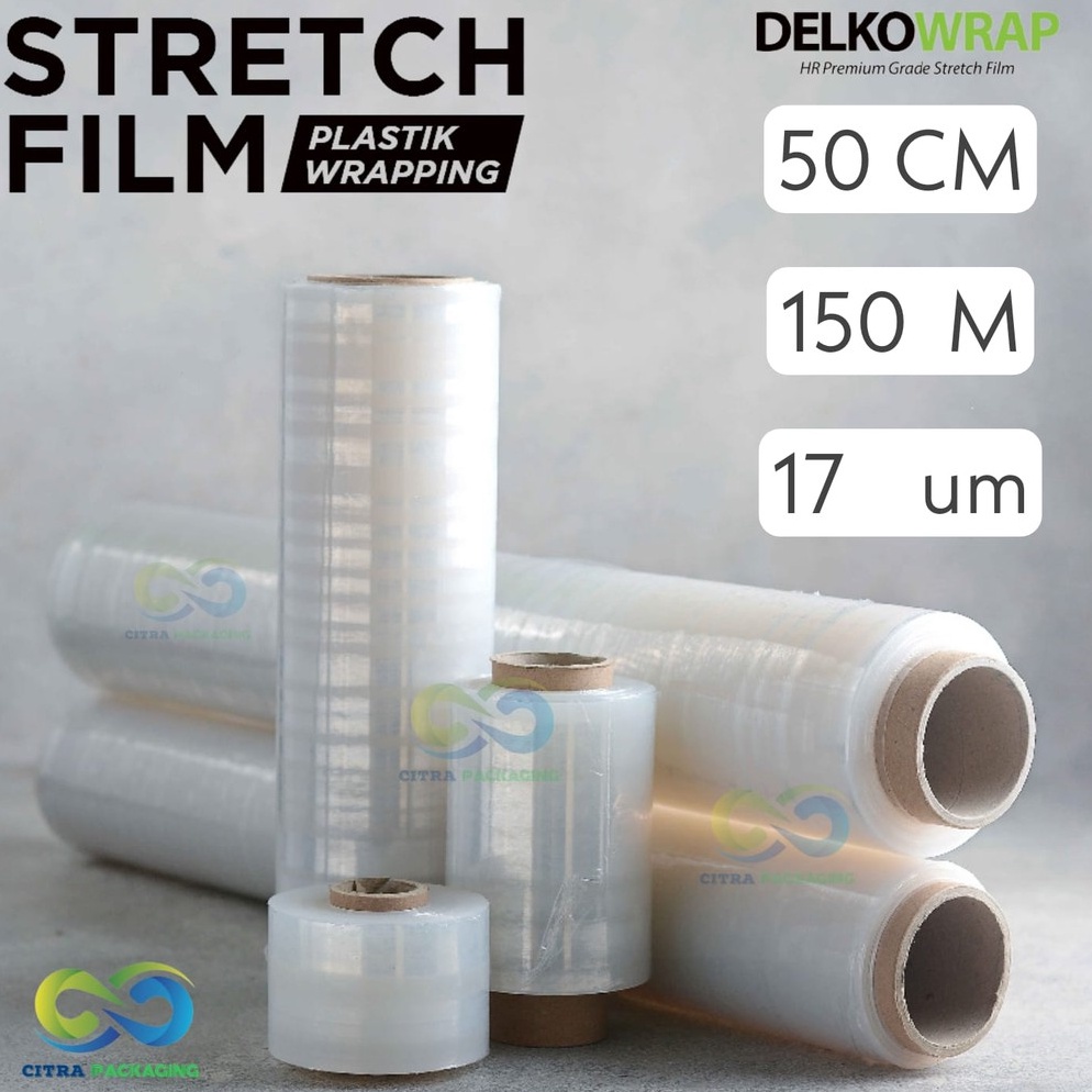 liss -70 PLASTIK WRAP BENING - PLASTIK WRAPPING LILIT / STRETCH FILM CLEAR - DELKOWRAP 50cm x 150m-1