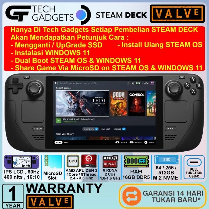 Steam Deck Valve Handheld Gaming Pc 64Gb 256Gb 512Gb Steamdeck